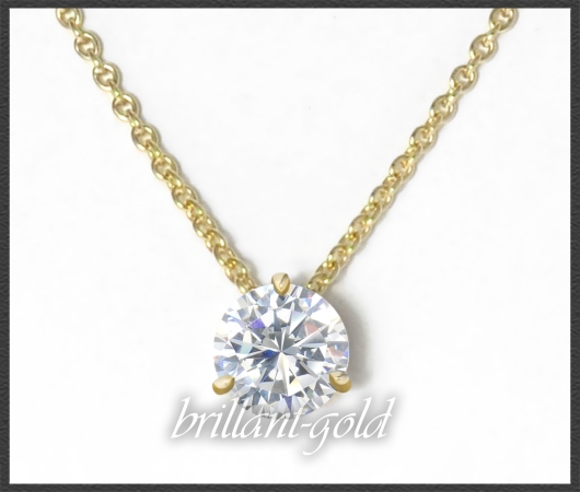 Brillant Anhänger & Kette 585 Gold; 1,08ct, Si2